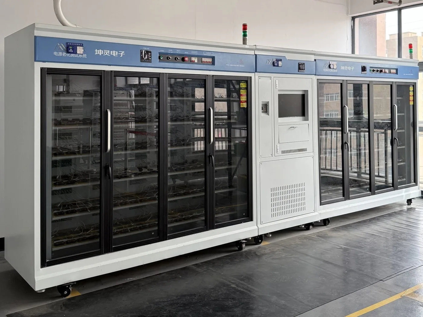Aging test racks used for electronic circuit board testing