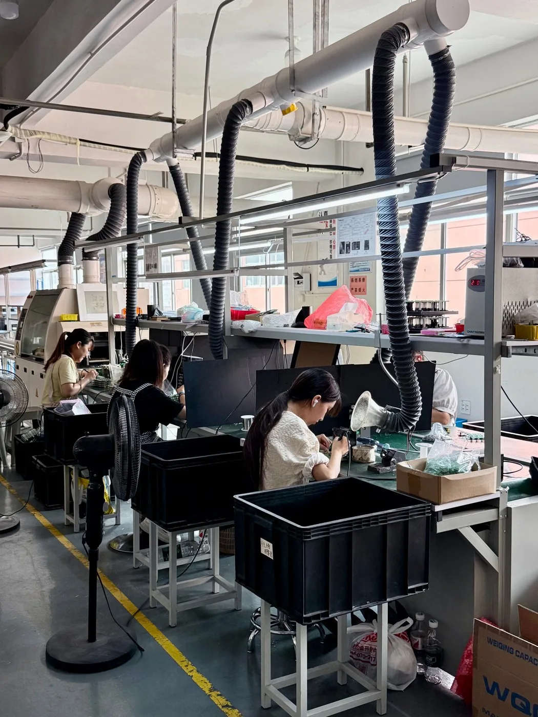 Assembly line for electronic control boards